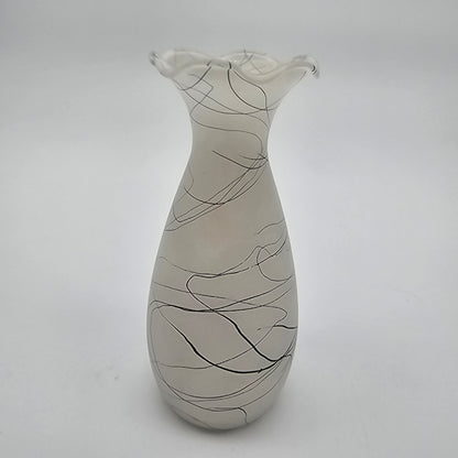 Vintage Frosted Glass Bud Vase