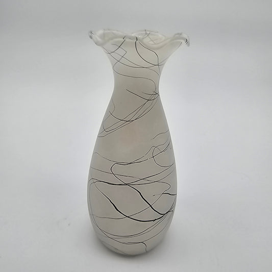 Vintage Frosted Glass Bud Vase