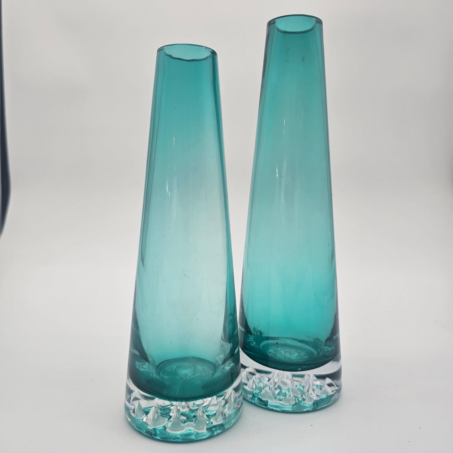 Vintage Murano Style Pair Blown Glass Vases