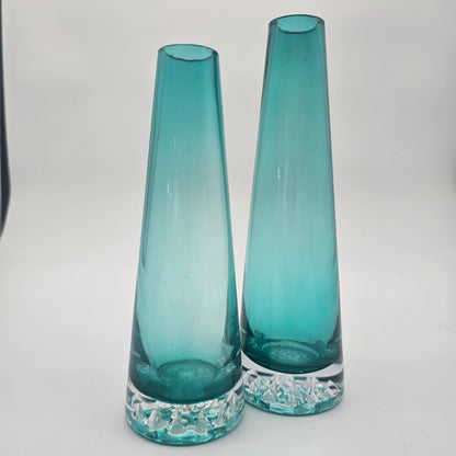 Vintage Murano Style Pair Blown Glass Vases